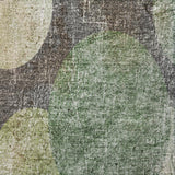 5' X 8' Green And Gray Geometric Shag Washable Area Rug With UV Protection - HomeRoots - Flyclothing LLC