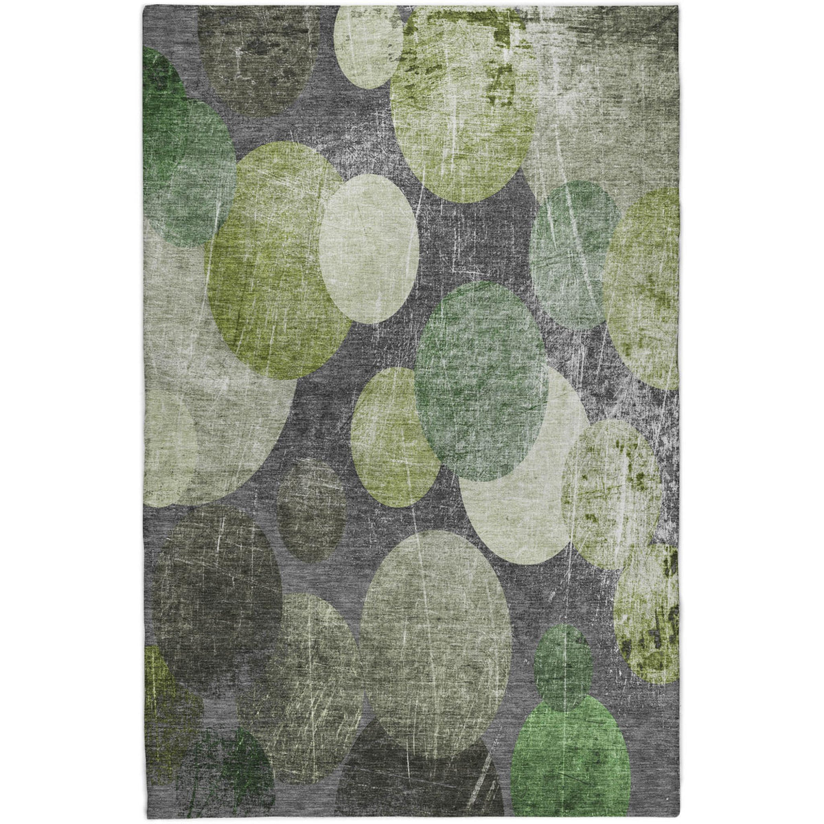 8' X 10' Green And Gray Geometric Shag Washable Area Rug With UV Protection - HomeRoots - Flyclothing LLC