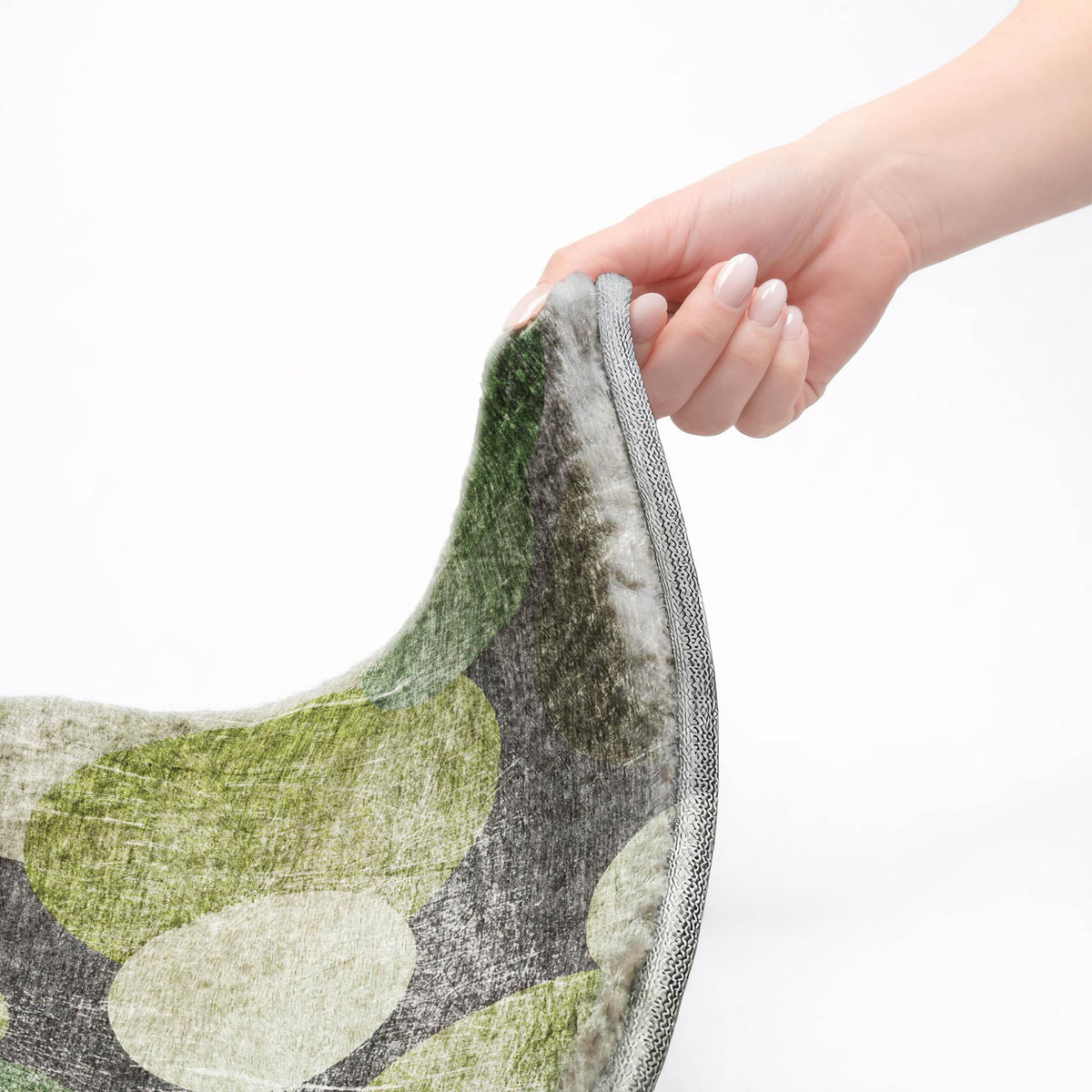 8' X 10' Green And Gray Geometric Shag Washable Area Rug With UV Protection - HomeRoots - Flyclothing LLC