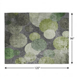 8' X 10' Green And Gray Geometric Shag Washable Area Rug With UV Protection - HomeRoots - Flyclothing LLC
