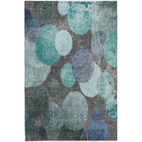 3' X 5' Teal And Navy Blue Geometric Shag Washable Area Rug With UV Protection - HomeRoots - Flyclothing LLC