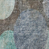 5' X 8' Teal And Navy Blue Geometric Shag Washable Area Rug With UV Protection - HomeRoots - Flyclothing LLC