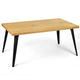 63" Natural And Black Wood And Iron Dining Table - HomeRoots - Flyclothing LLC