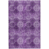 3' X 5' Eggplant And Ivory Medallion Shag Washable Area Rug With UV Protection - HomeRoots - Flyclothing LLC
