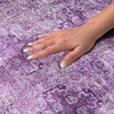 10' X 14' Eggplant And Ivory Medallion Shag Washable Area Rug With UV Protection - HomeRoots - Flyclothing LLC