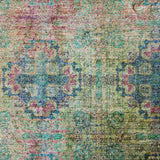 9' X 12' Green And Teal Medallion Shag Washable Area Rug With UV Protection - HomeRoots - Flyclothing LLC