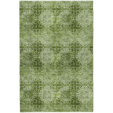 9' X 12' Olive Green And Ivory Medallion Shag Washable Area Rug With UV Protection - HomeRoots - Flyclothing LLC