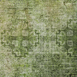 9' X 12' Olive Green And Ivory Medallion Shag Washable Area Rug With UV Protection - HomeRoots - Flyclothing LLC