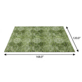 10' X 14' Olive Green And Ivory Medallion Shag Washable Area Rug With UV Protection - HomeRoots - Flyclothing LLC