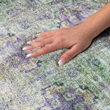 9' X 12' Purple And Gold Medallion Shag Washable Area Rug With UV Protection - HomeRoots - Flyclothing LLC