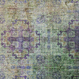 10' X 14' Purple And Gold Medallion Shag Washable Area Rug With UV Protection - HomeRoots - Flyclothing LLC