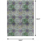10' X 14' Purple And Gold Medallion Shag Washable Area Rug With UV Protection - HomeRoots - Flyclothing LLC