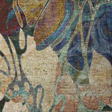 3' X 5' Beige And Brown Floral Shag Washable Area Rug With UV Protection - HomeRoots - Flyclothing LLC