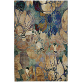 5' X 8' Beige And Brown Floral Shag Washable Area Rug With UV Protection - HomeRoots - Flyclothing LLC