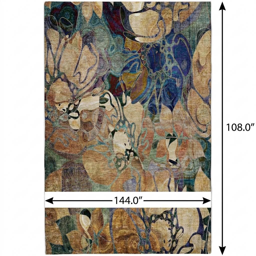 9' X 12' Beige And Brown Floral Shag Washable Area Rug With UV Protection - HomeRoots - Flyclothing LLC