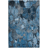 9' X 12' Blue And Navy Blue Floral Shag Washable Area Rug With UV Protection - HomeRoots - Flyclothing LLC