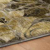 3' X 5' Brown And Gray Floral Shag Washable Area Rug With UV Protection - HomeRoots - Flyclothing LLC