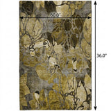 3' X 5' Brown And Gray Floral Shag Washable Area Rug With UV Protection - HomeRoots - Flyclothing LLC