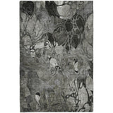 5' X 8' Gray And Charcoal Floral Shag Washable Area Rug With UV Protection - HomeRoots - Flyclothing LLC
