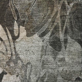 5' X 8' Gray And Charcoal Floral Shag Washable Area Rug With UV Protection - HomeRoots - Flyclothing LLC