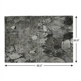 5' X 8' Gray And Charcoal Floral Shag Washable Area Rug With UV Protection - HomeRoots - Flyclothing LLC