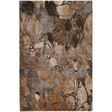 8' X 10' Orange And Gray Floral Shag Washable Area Rug With UV Protection - HomeRoots - Flyclothing LLC