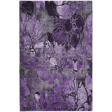 3' X 5' Purple And Gray Floral Shag Washable Area Rug With UV Protection - HomeRoots - Flyclothing LLC