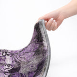 5' X 8' Purple And Gray Floral Shag Washable Area Rug With UV Protection - HomeRoots - Flyclothing LLC