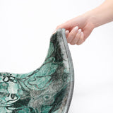9' X 12' Teal And Gray Floral Shag Washable Area Rug With UV Protection - HomeRoots - Flyclothing LLC