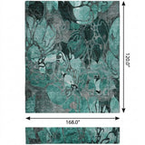 10' X 14' Teal And Gray Floral Shag Washable Area Rug With UV Protection - HomeRoots - Flyclothing LLC