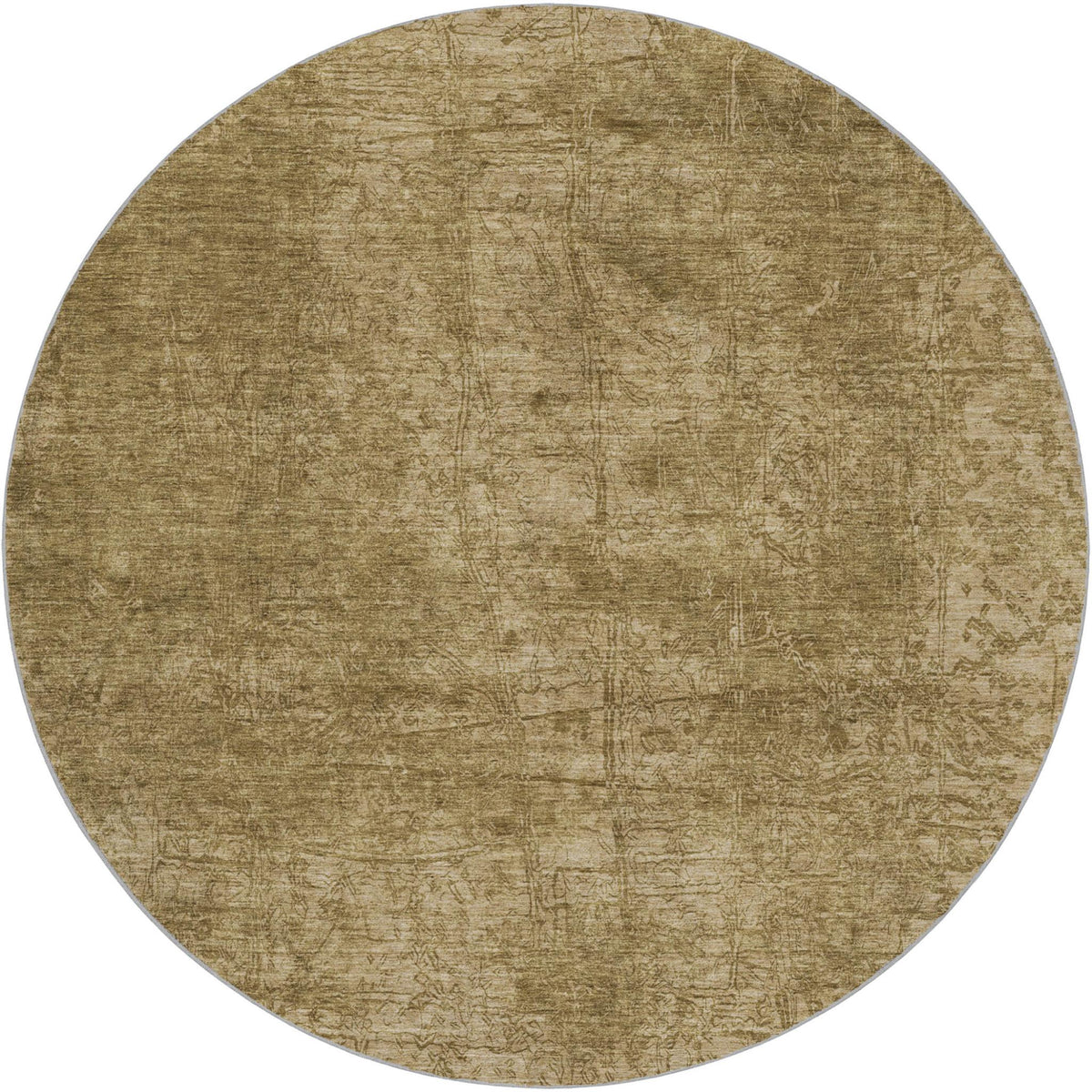8' Beige And Brown Abstract Shag Washable Round Rug With UV Protection - HomeRoots - Flyclothing LLC