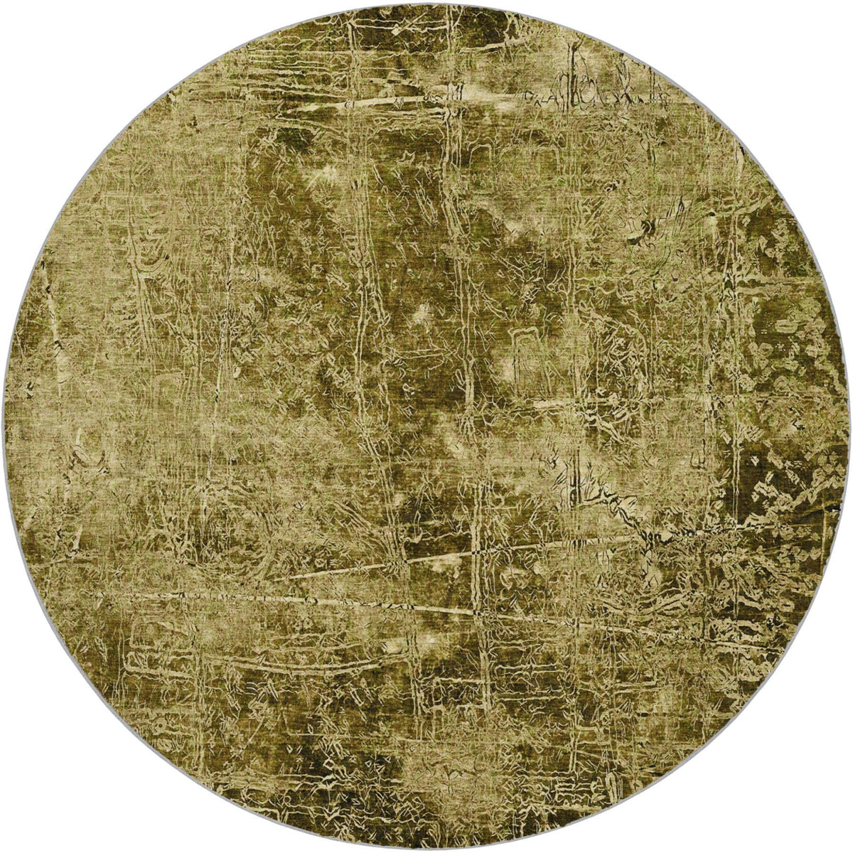 8' Brown And Beige Abstract Shag Washable Round Rug With UV Protection - HomeRoots - Flyclothing LLC