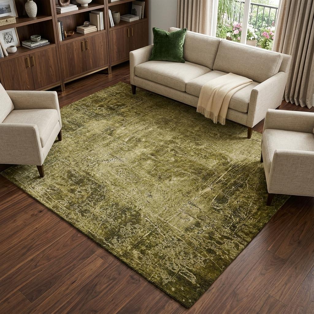 8' X 10' Brown And Beige Abstract Shag Washable Area Rug With UV Protection - HomeRoots - Flyclothing LLC
