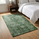 3' X 5' Emerald And Ivory Abstract Shag Washable Area Rug With UV Protection - HomeRoots - Flyclothing LLC