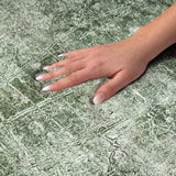 3' X 5' Emerald And Ivory Abstract Shag Washable Area Rug With UV Protection - HomeRoots - Flyclothing LLC