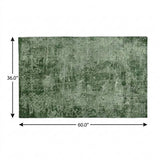 3' X 5' Emerald And Ivory Abstract Shag Washable Area Rug With UV Protection - HomeRoots - Flyclothing LLC