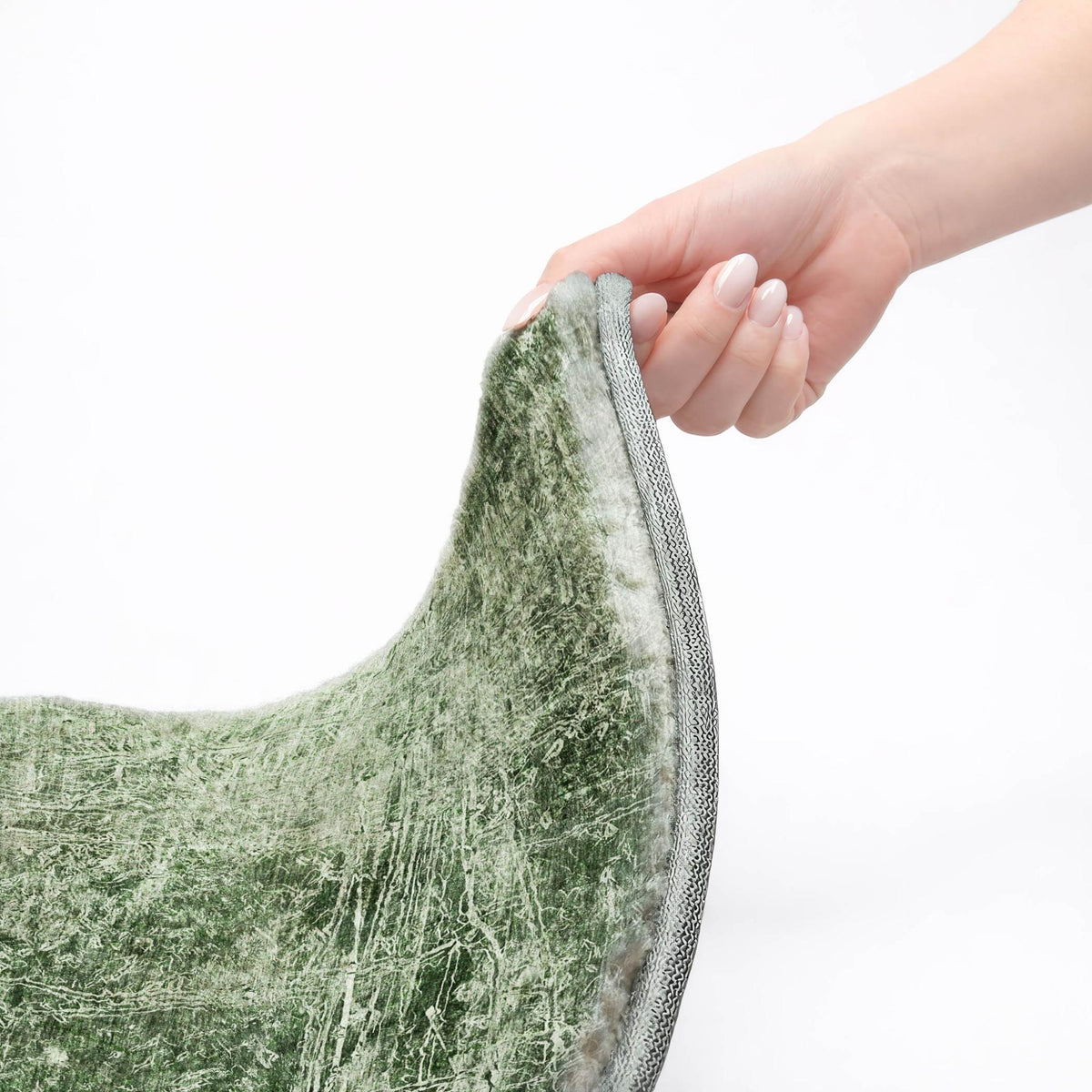5' X 8' Emerald And Ivory Abstract Shag Washable Area Rug With UV Protection - HomeRoots - Flyclothing LLC