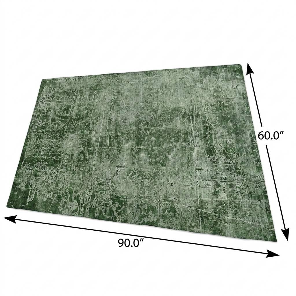 5' X 8' Emerald And Ivory Abstract Shag Washable Area Rug With UV Protection - HomeRoots - Flyclothing LLC