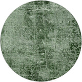 8' Emerald And Ivory Abstract Shag Washable Round Rug With UV Protection - HomeRoots - Flyclothing LLC