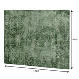 8' X 10' Emerald And Ivory Abstract Shag Washable Area Rug With UV Protection - HomeRoots - Flyclothing LLC