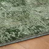 9' X 12' Emerald And Ivory Abstract Shag Washable Area Rug With UV Protection - HomeRoots - Flyclothing LLC