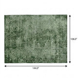 9' X 12' Emerald And Ivory Abstract Shag Washable Area Rug With UV Protection - HomeRoots - Flyclothing LLC