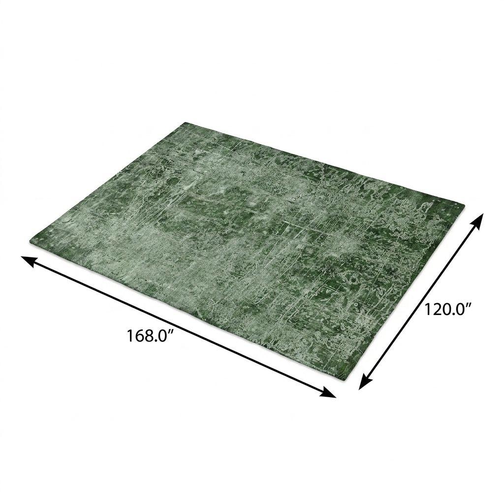 10' X 14' Emerald And Ivory Abstract Shag Washable Area Rug With UV Protection - HomeRoots - Flyclothing LLC