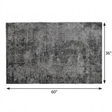 3' X 5' Gray And Charcoal Abstract Shag Washable Area Rug With UV Protection - HomeRoots - Flyclothing LLC