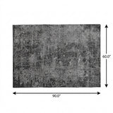 5' X 8' Gray And Charcoal Abstract Shag Washable Area Rug With UV Protection - HomeRoots - Flyclothing LLC