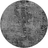 8' Gray And Charcoal Abstract Shag Washable Round Rug With UV Protection - HomeRoots - Flyclothing LLC