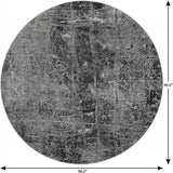 8' Gray And Charcoal Abstract Shag Washable Round Rug With UV Protection - HomeRoots - Flyclothing LLC