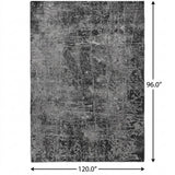 8' X 10' Gray And Charcoal Abstract Shag Washable Area Rug With UV Protection - HomeRoots - Flyclothing LLC