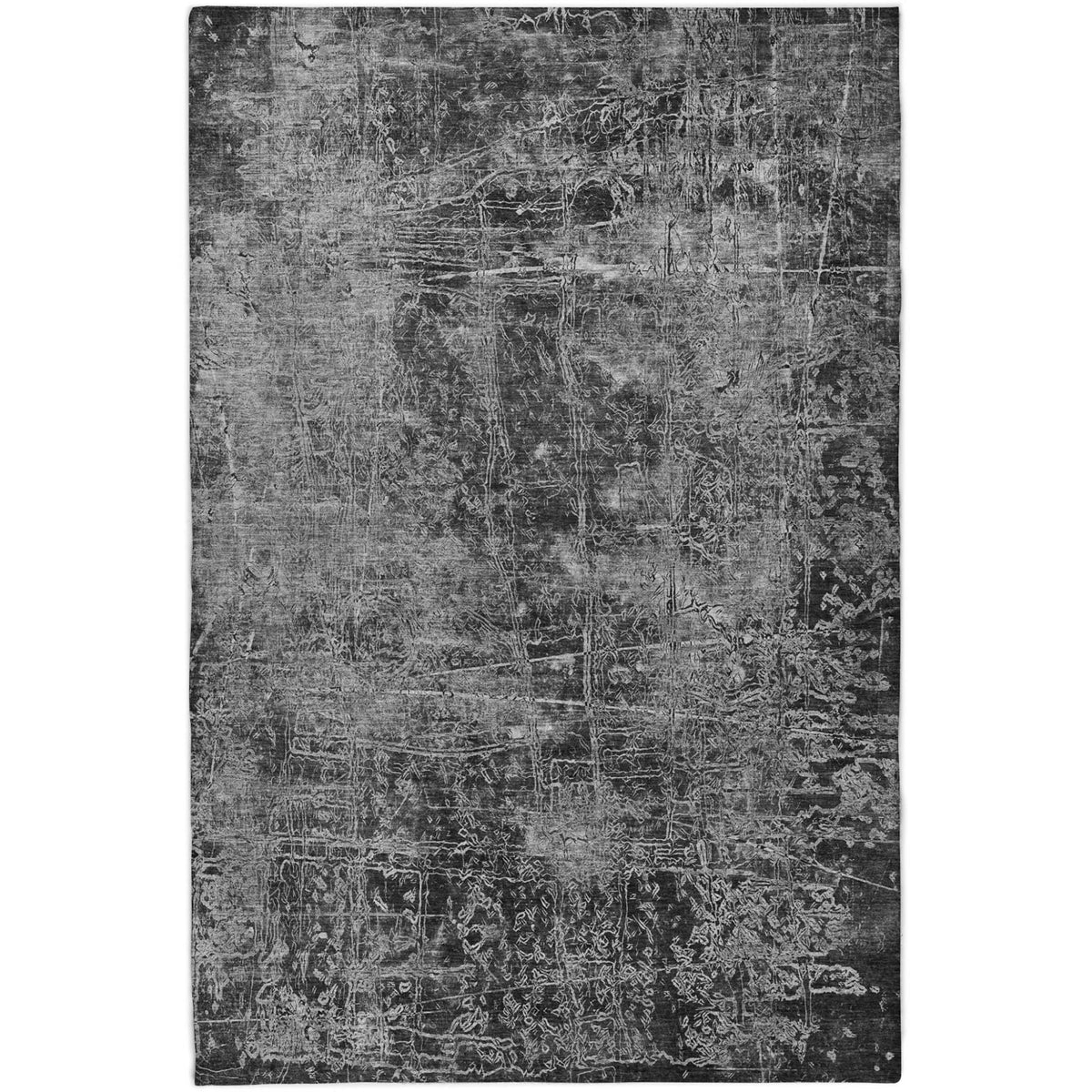 9' X 12' Gray And Charcoal Abstract Shag Washable Area Rug With UV Protection - HomeRoots - Flyclothing LLC