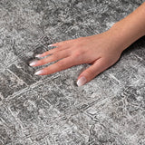 9' X 12' Gray And Charcoal Abstract Shag Washable Area Rug With UV Protection - HomeRoots - Flyclothing LLC
